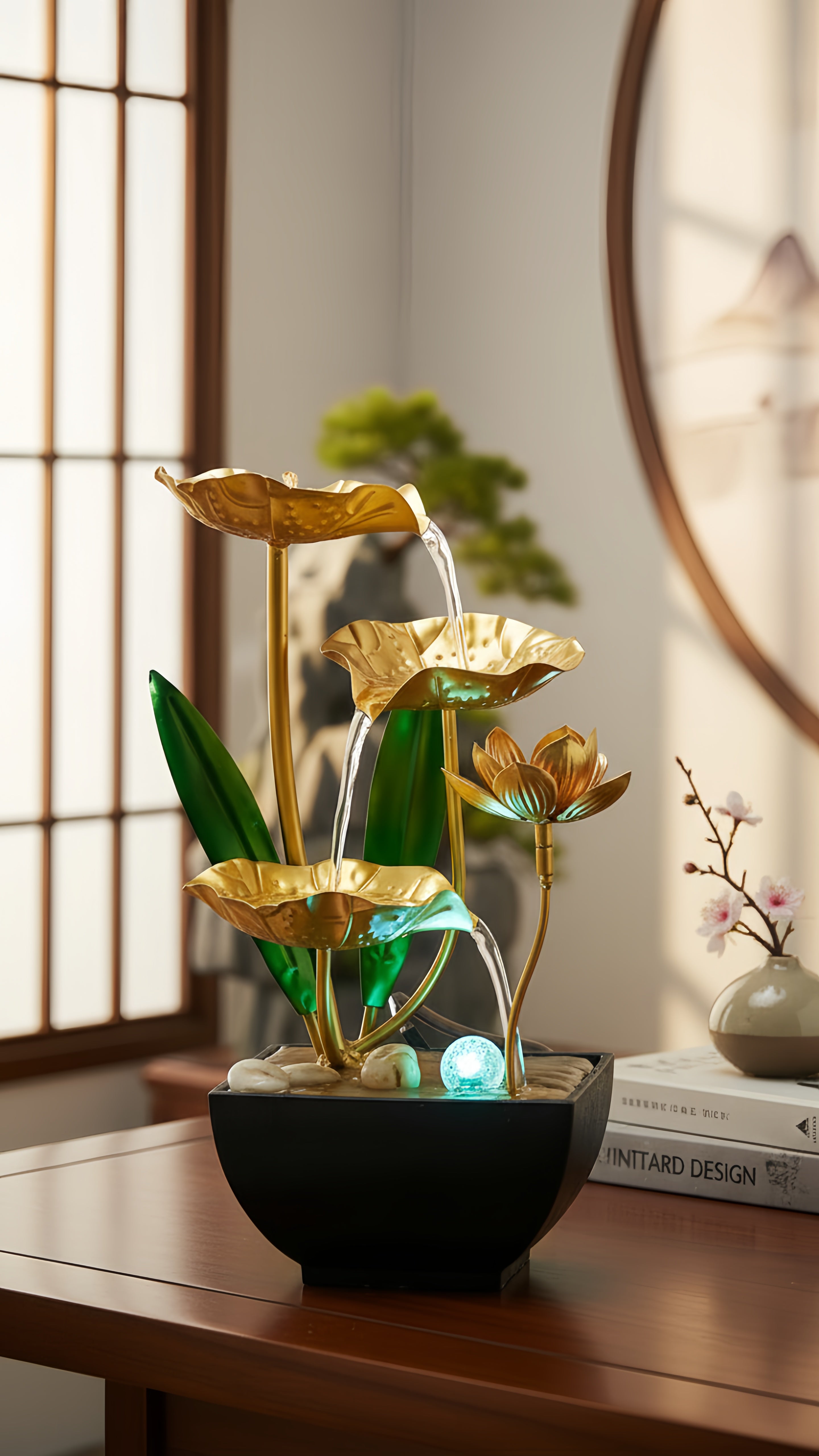 Fontaine Lotus Doré – Le murmure de la sérénité chez vous