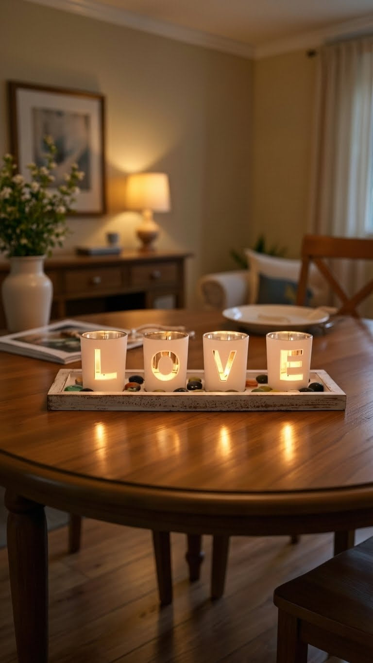 Bougeoirs en Verre 'LOVE' - L'Éclat des Moments Chéris