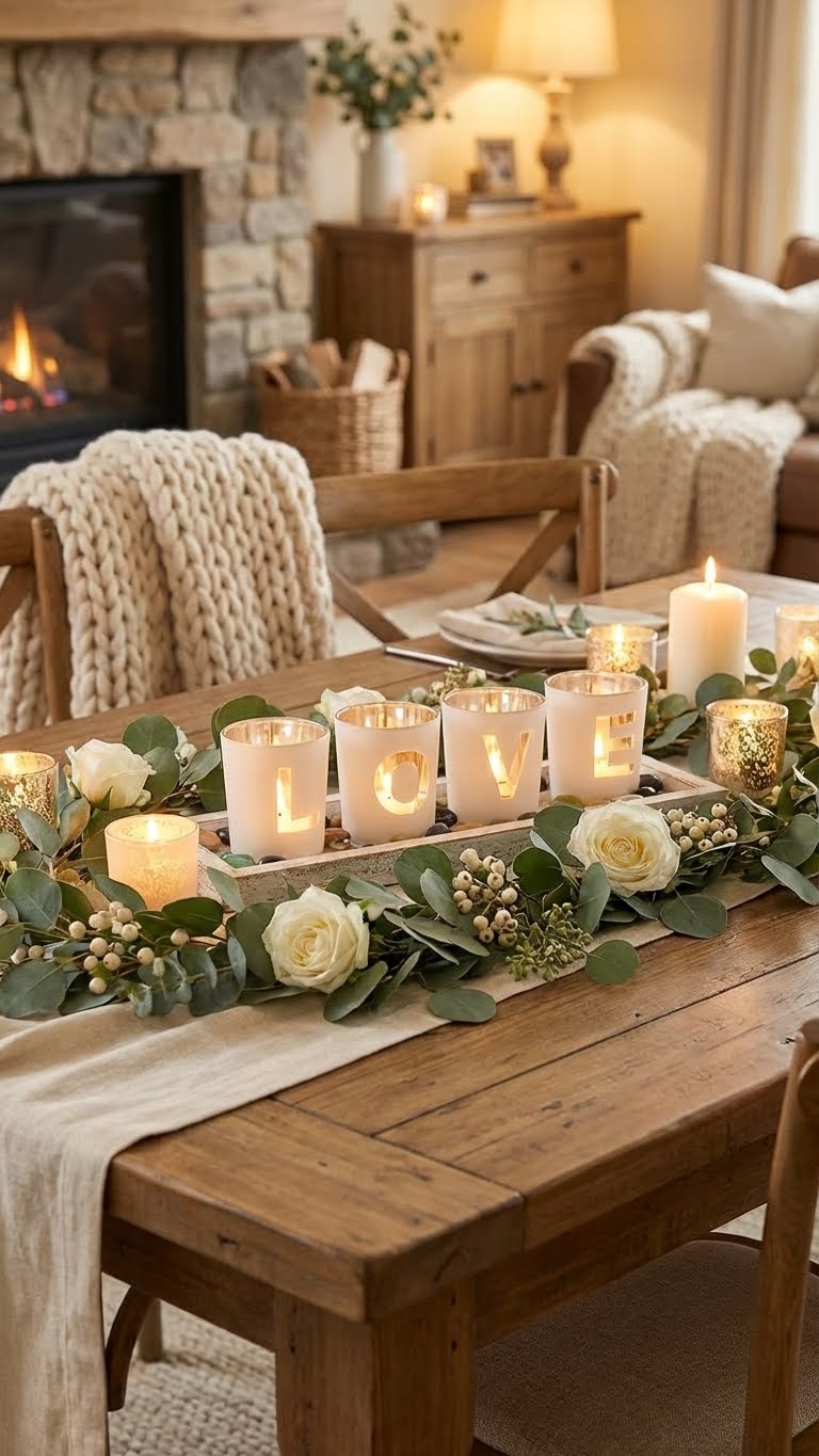 Bougeoirs en Verre 'LOVE' - L'Éclat des Moments Chéris